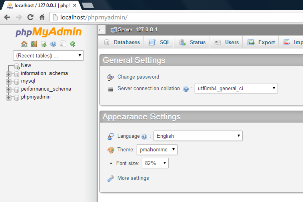 phpMyAdmin for Windows