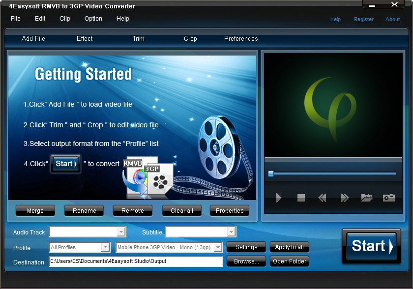 4Easysoft RMVB to 3GP Video Converter软件截图