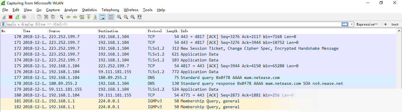 Wireshark(网络抓包工具)